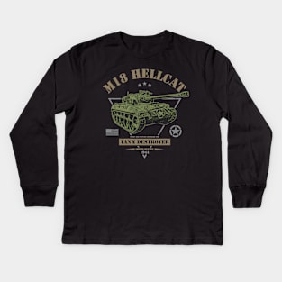 M18 Hellcat WW2 Tank Destroyer Kids Long Sleeve T-Shirt